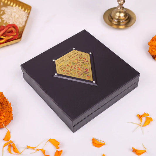 Gold plated Lakshmi Ganesh idol