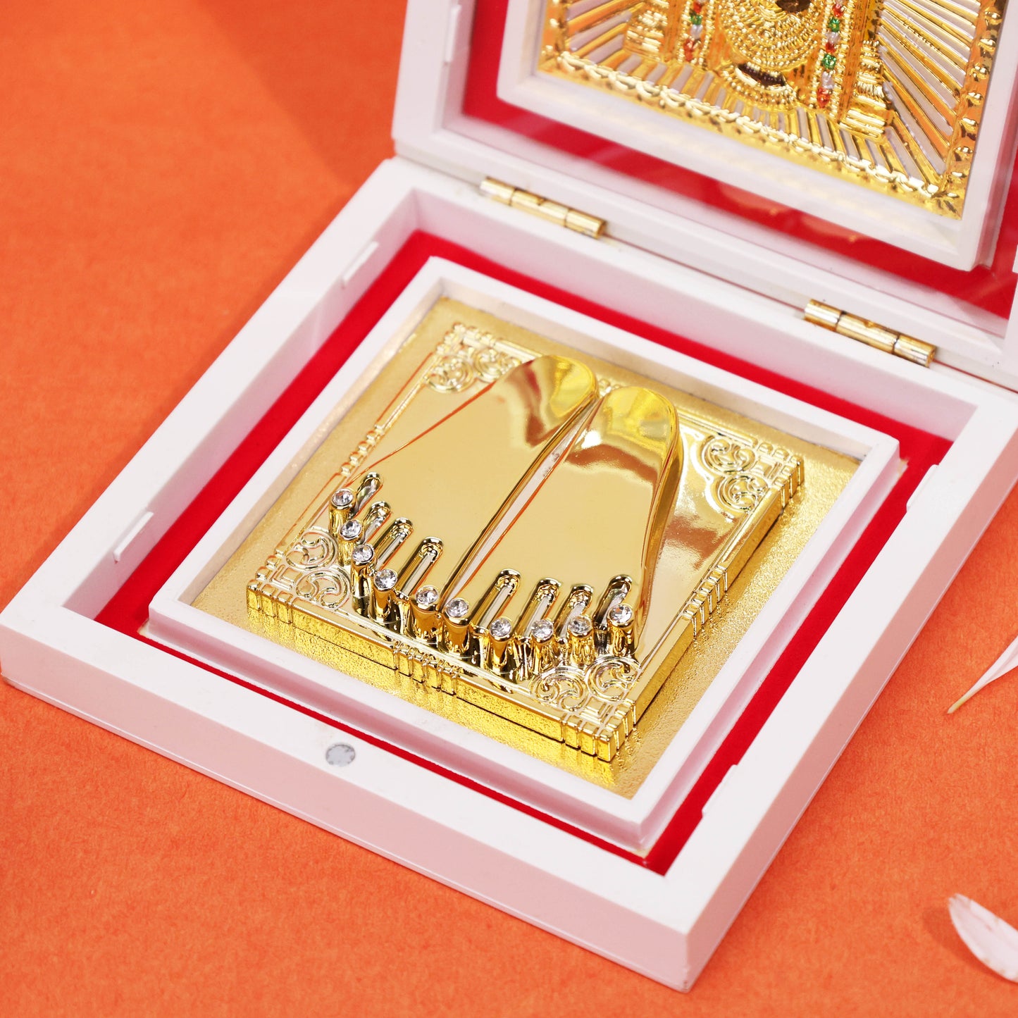 Tirupati Balaji Charan Paduka Pooja Gift Mandir Decor Item for Housewarming, Religious Occasions