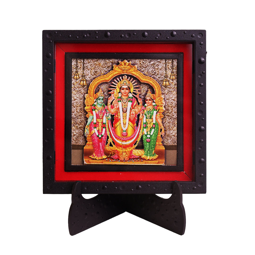 Classic 3D Murugan Ji Deity Photo Frame with Stand for Pooja Room Home, Office Desk, Temple Decoration, Mandir, Housewarming Gift for All Occasion