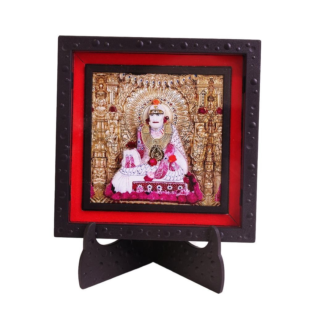 Classic 3D Gurudev Ji Photo Frame for Home Decor | ABS Polymer Decorative Spiritual Guru Frame with Stand | Religious Devotional Photo Frame for Pooja Room Mandir Decoration | Spiritual Gift Item