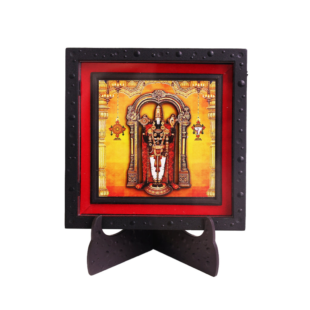 Classic 3D Balaji Deity Photo Frame for Home Decor | Lord Venkateswara Tirupati Balaji Idol Art Frame | ABS Polymer Religious Photo Frame for Pooja Room Temple Decoration Living Room Office Spiritual Gift