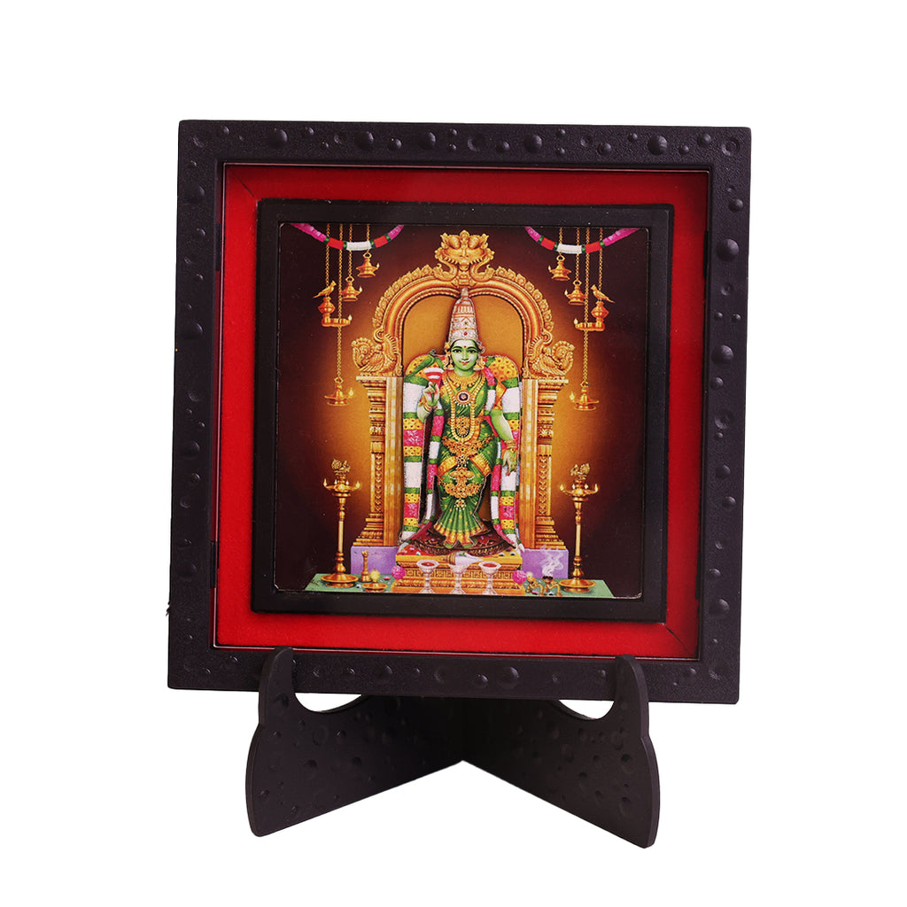 Classic 3D Meenakshi Amman Photo Frame for Home Decor | Premium Religious Wall Hanging & Table Top Frame | Hindu God Goddess Decorative Frame for Pooja Room, Temple, Living Room, Office, Housewarming Gift