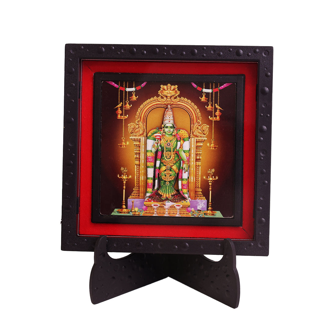Classic 3D Meenakshi Amman Photo Frame for Home Decor | Premium Religious Wall Hanging & Table Top Frame | Hindu God Goddess Decorative Frame for Pooja Room, Temple, Living Room, Office, Housewarming Gift