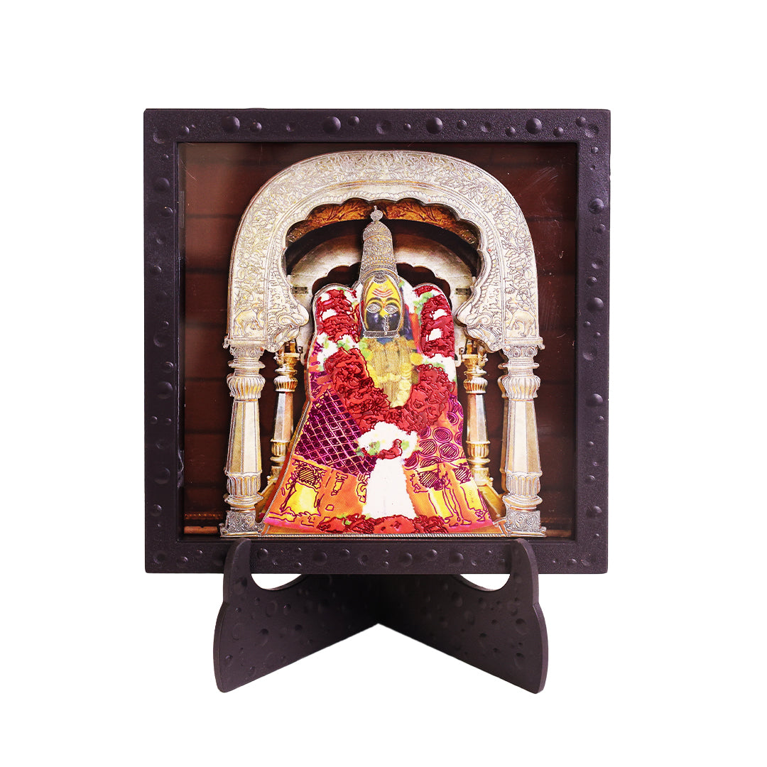 Classic 3D Tulja Bhavani Deity Photo Frame for Home Decor | Maa Tulja Bhavani Religious Photo Frame | ABS Polymer Spiritual Goddess Frame for Pooja Room Temple Decoration Living Room Office Gift