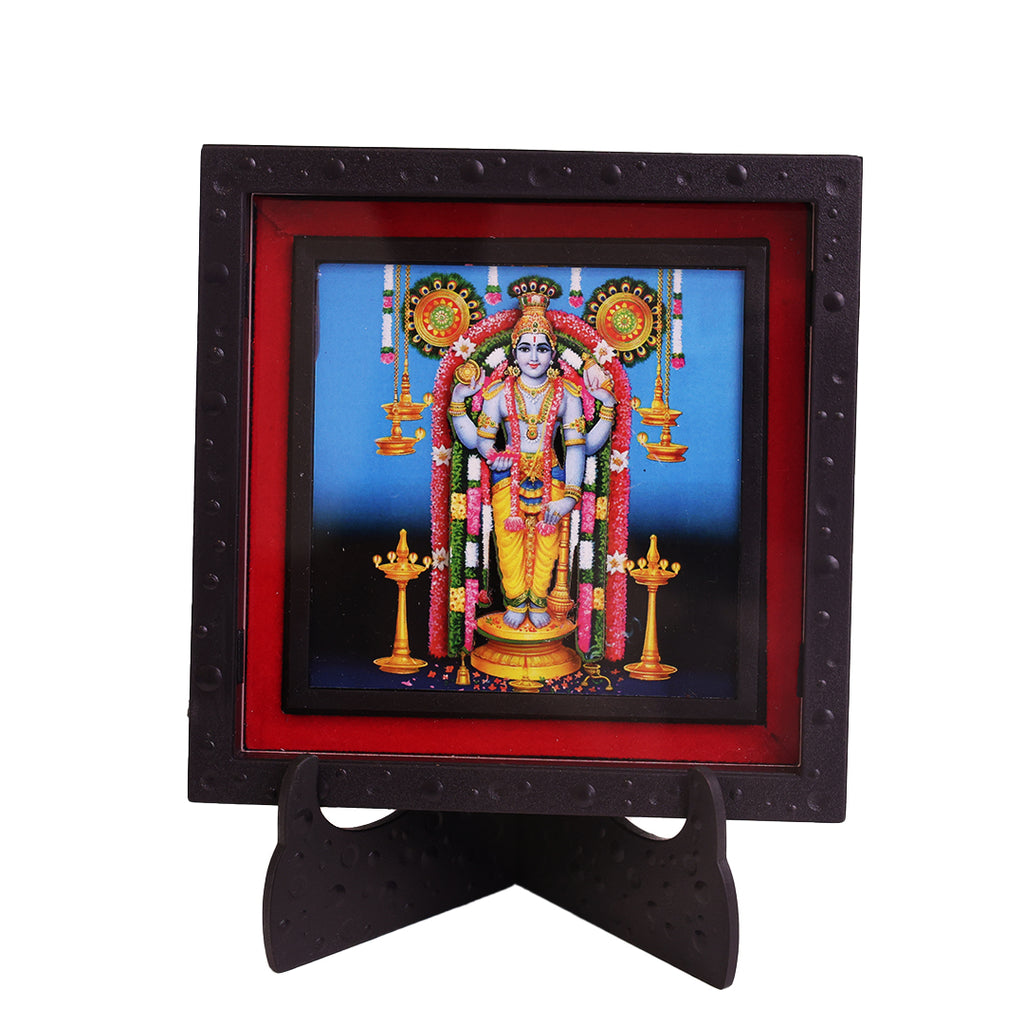 Classic 3D Lord Vasudeva Photo Frame with Stand for Home Decor & Pooja Room Office Desk Spiritual Gift for All Occasion