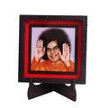 Classic 3D Sathya Sai Baba Photo Frame with Stand for Home Temple | Premium Spiritual Guru Photo Frame for Pooja Room, Meditation Room, Office Desk | Religious Devotional Decorative Gift Item for Home Decor