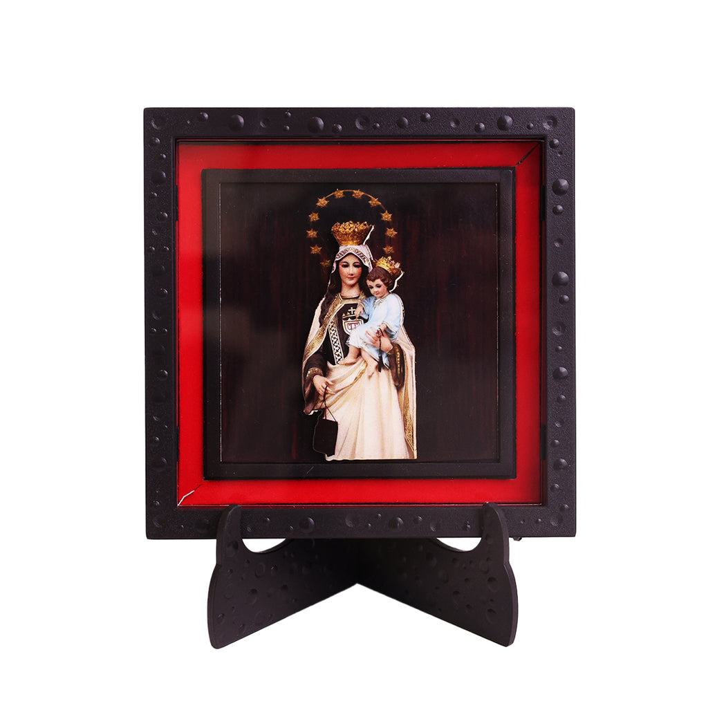Classic 3D Mother Mary Deity Photo Frame for Home Decor | Blessed Virgin Mary Religious Photo Frame | ABS Polymer Christian Prayer Frame for Home Church Decoration Spiritual Gift