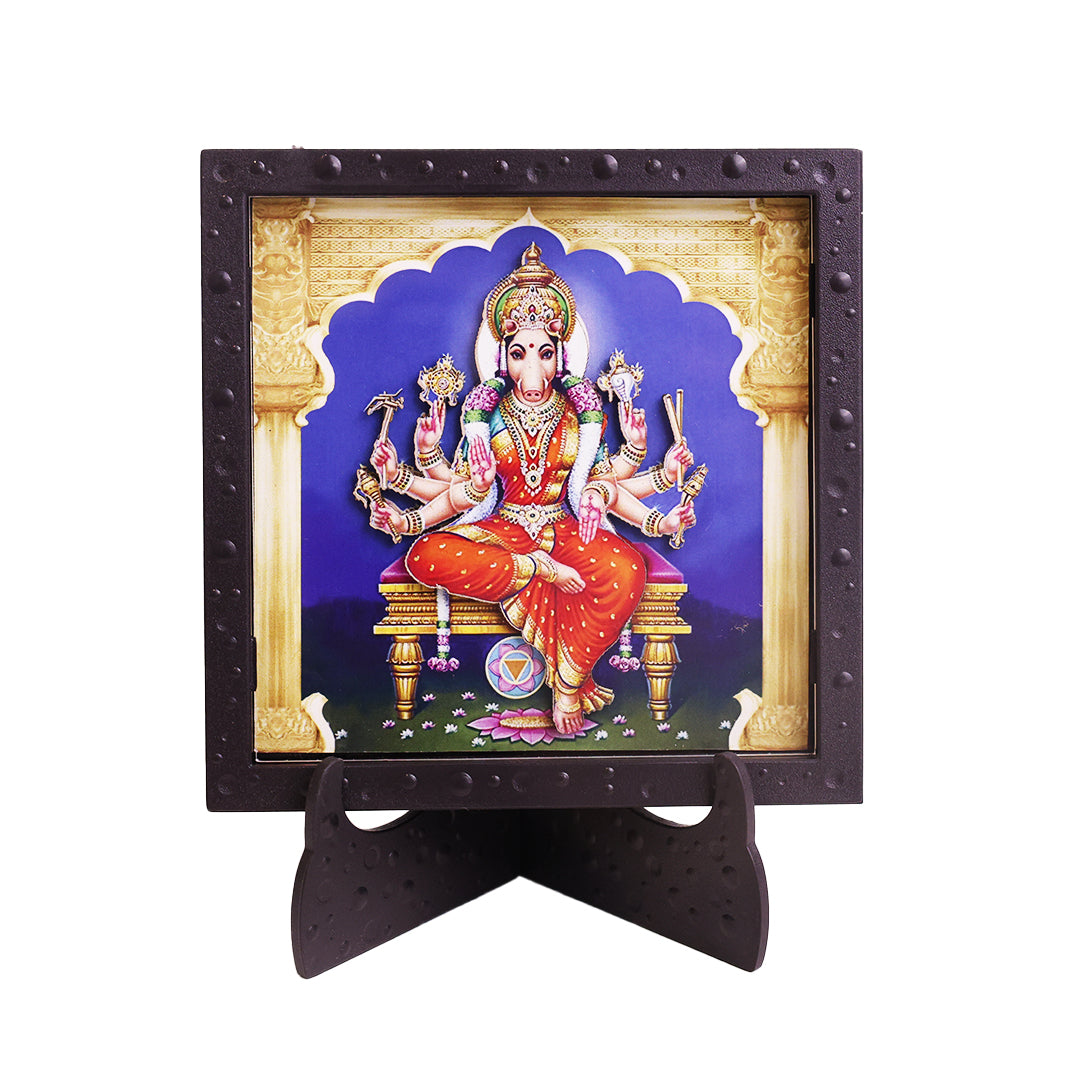 Classic 3D Varahi Mata Deity Photo Frame for Home Decor | Maa Varahi Devi Religious Photo Frame | ABS Polymer Spiritual Goddess Frame for Pooja Room Temple Decoration Living Room Office Gift