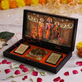 Humsafar 3D Ram Darbar Charan Paduka Gold Plated Box – Spiritual Gift for Home Temple & Office Decor