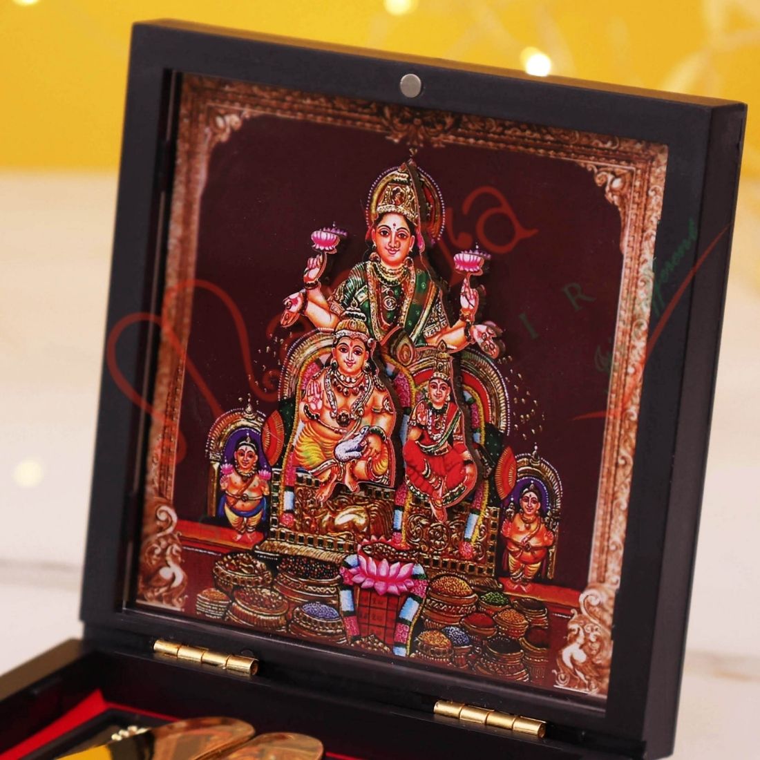 Yantram 3D Lakshmi Kubera Charan Paduka with Premium Box | Wealth Vastu & Spiritual Gift