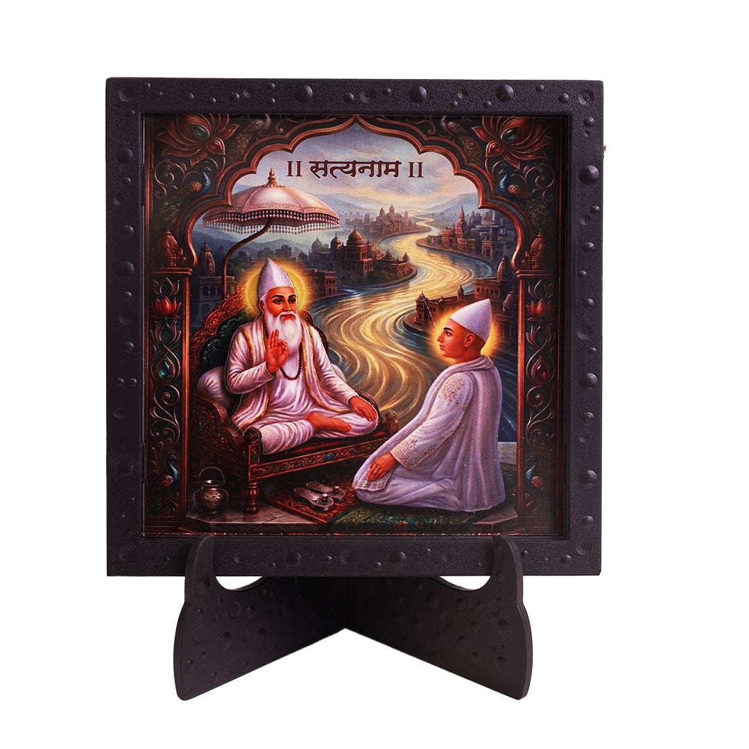 Classic 3D Satnam Deity Photo Frame with Stand | Satnam Religious Devotional Photo Frame for Home Temple Prayer Room Decor | Spiritual Sacred Frame for Office Desk Meditation Room Divine Gift