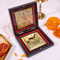 Gold Plated Maa Laxmi Charan Paduka Box – Divine Footprints of Wealth & Prosperity for Home Mandir, Office & Gifting