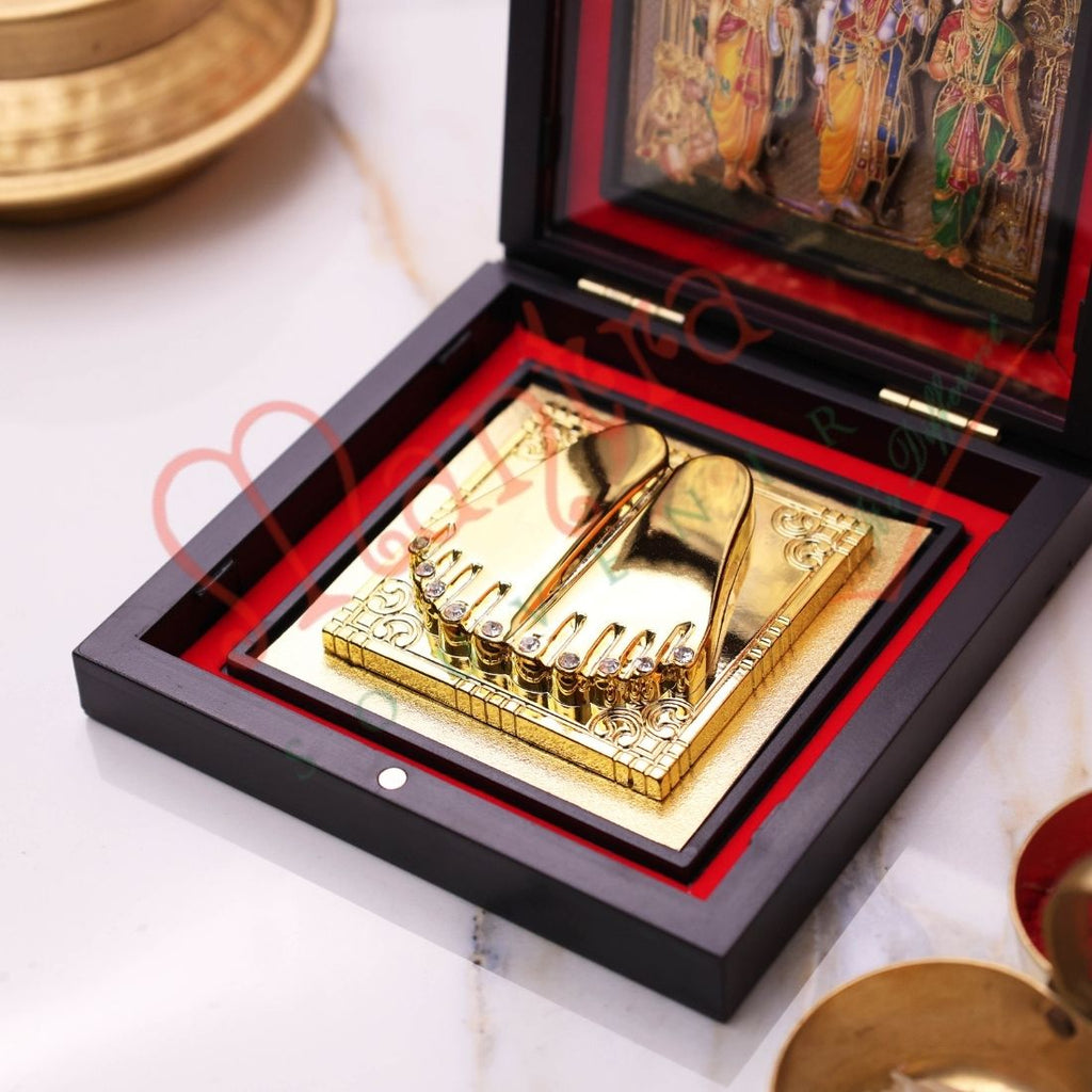 Shri Ram Darbar Charan Paduka with Premium Box | Ram Sita Lakshman Hanuman Vastu Gift