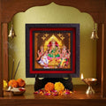 Classic 3D Lakshmi Ganesh Saraswati Photo Frame for Home Decor & Pooja Room | Divine Hindu God Idol Frame with Stand | Temple Decoration Item for Home, Office Desk, Mandir, Housewarming, Diwali Gift