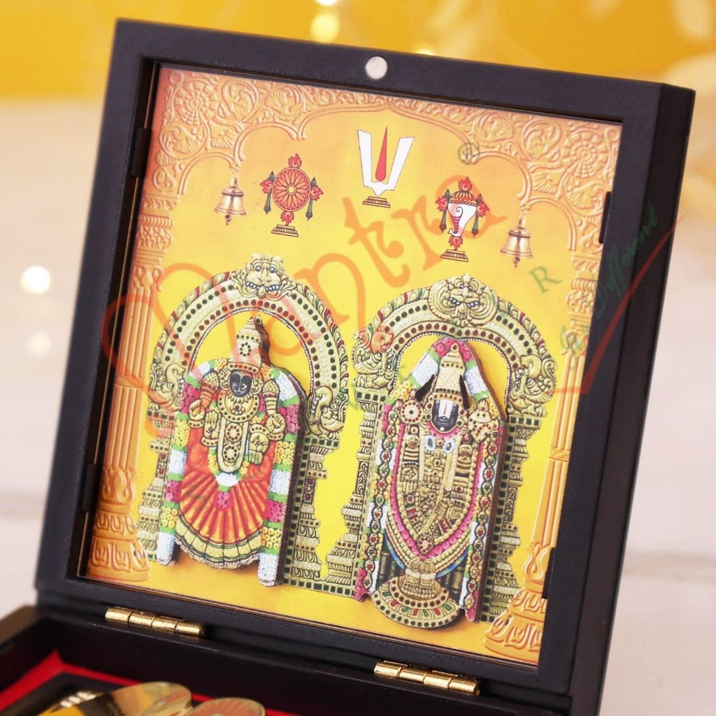 Shri Venkateswara (Tirupati Balaji) Charan Paduka with Premium Box | Vastu & Spiritual Gift