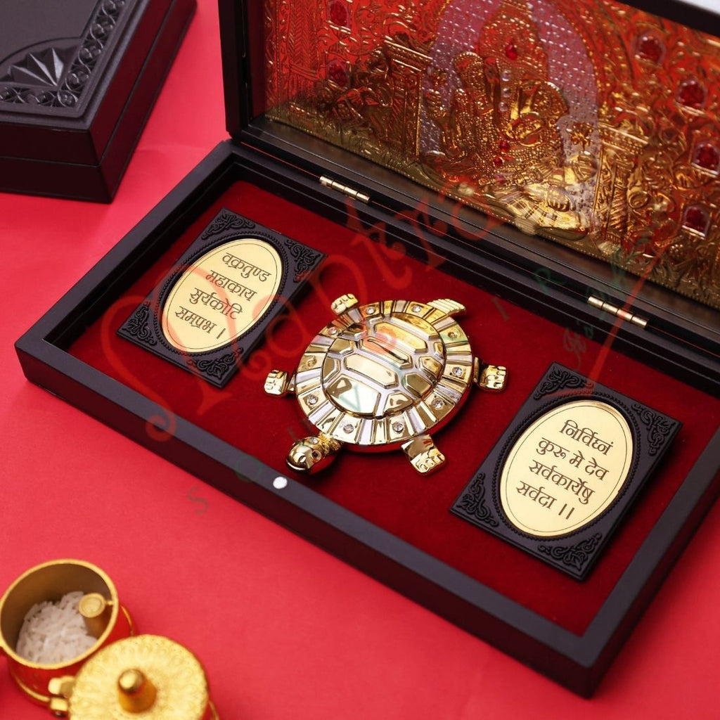 Deluxe Lord Ganesha with Vastu Tortoise in Box | Auspicious Puja & Prosperity Gift
