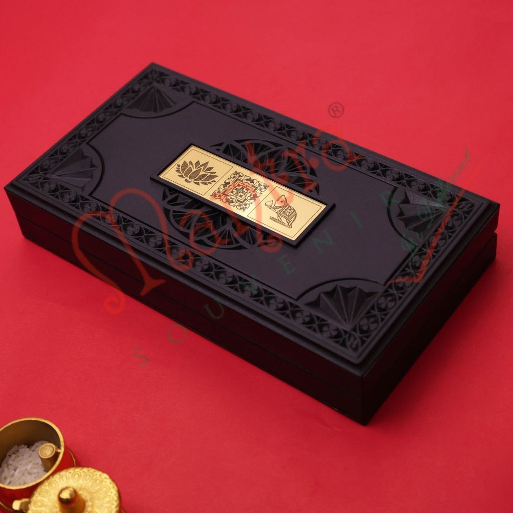Lakshmi Ganesh Vastu Tortoise with Box | Gold Finish Spiritual Feng Shui Tortoise | Wealth Prosperity Mandir Decor | Auspicious Religious Gift
