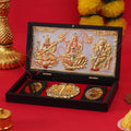 Deluxe Lakshmi Ganesh Saraswati Charan Paduka with Decorative Frame | ABS Polymer | Auspicious Puja & Home Temple Decor