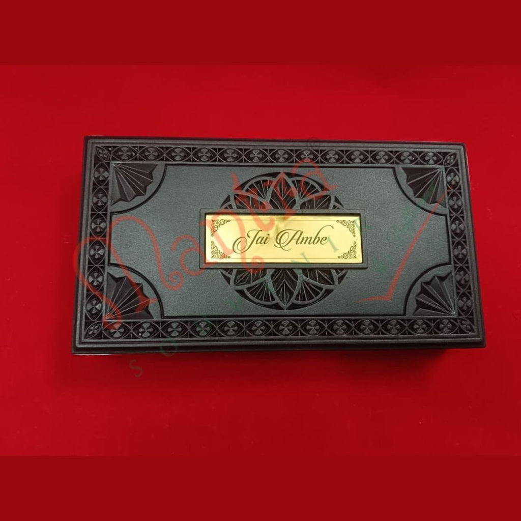 Deluxe 3D Durga Maa & Navdurga Charan Paduka Gift Box – Gold Plated ABS Polymer Devotional Frame for Home Temple, Office & Gifting
