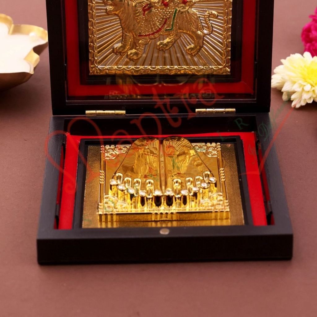 Yantram Ambe Maa Charan Paduka Box – Sacred Durga Devi Idol for Home Mandir & Protection