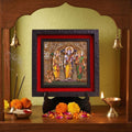Classic 3D Ram Parivar Deity Photo Frame with Stand | Lord Ram Sita Lakshman Hanuman Religious Photo Frame for Home Temple Pooja Room Decor | Hindu God Devotional Frame for Office Desk Spiritual Gift