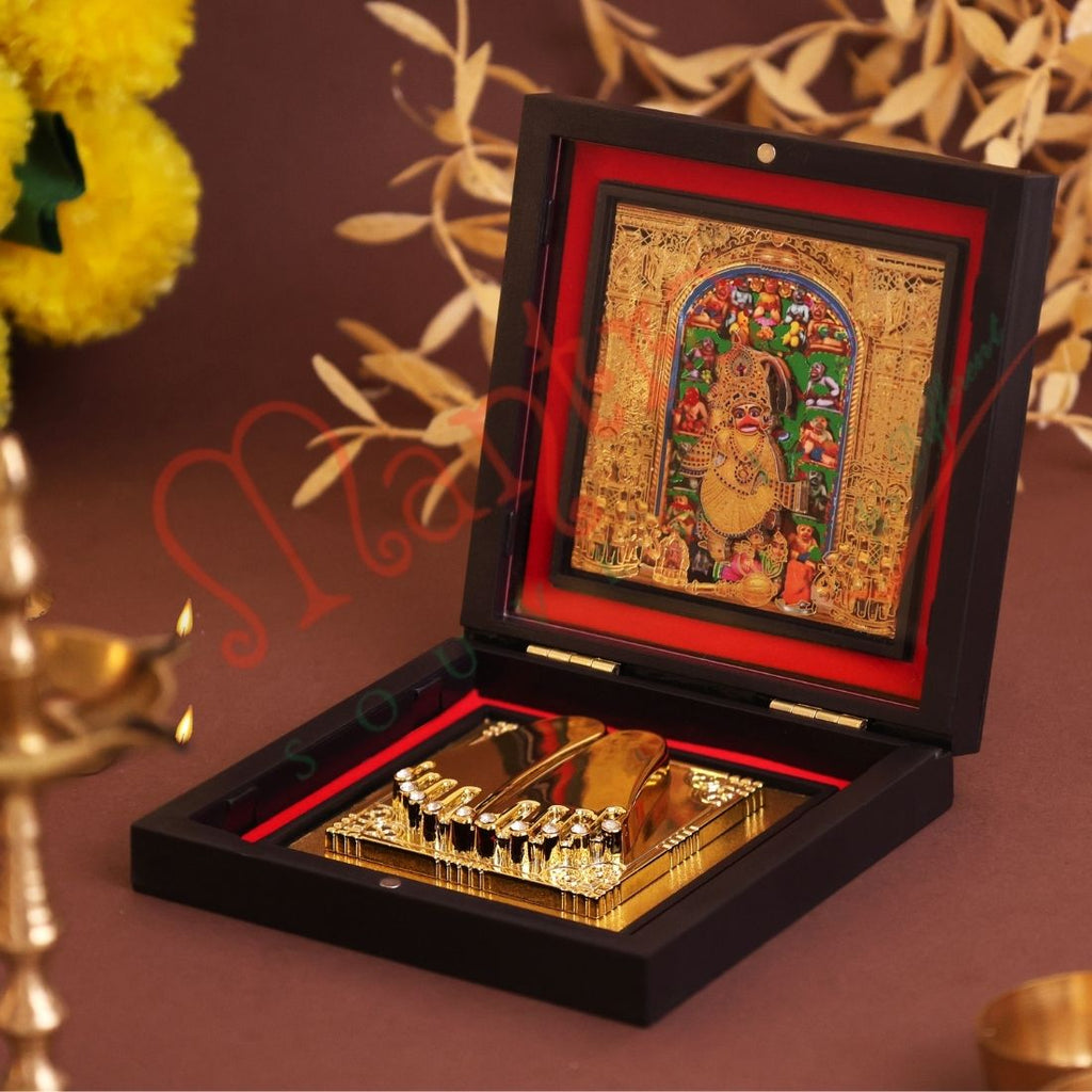 Yantram 3D Sarangpur Kashtbhanjan Hanumanji Charan Paduka – Spiritual Protection Box for Home & Office