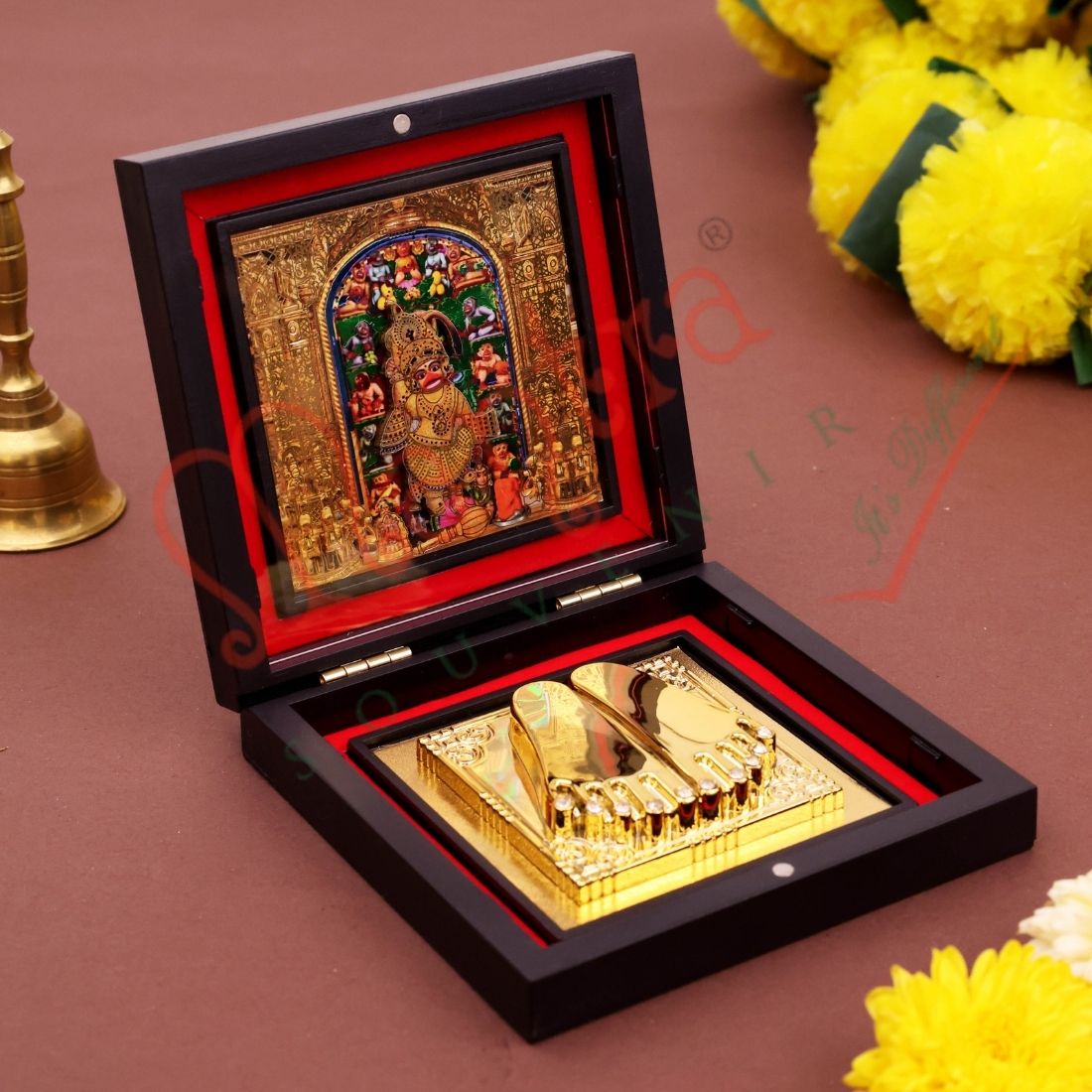 Yantram 3D Sarangpur Kashtbhanjan Hanumanji Charan Paduka – Spiritual Protection Box for Home & Office