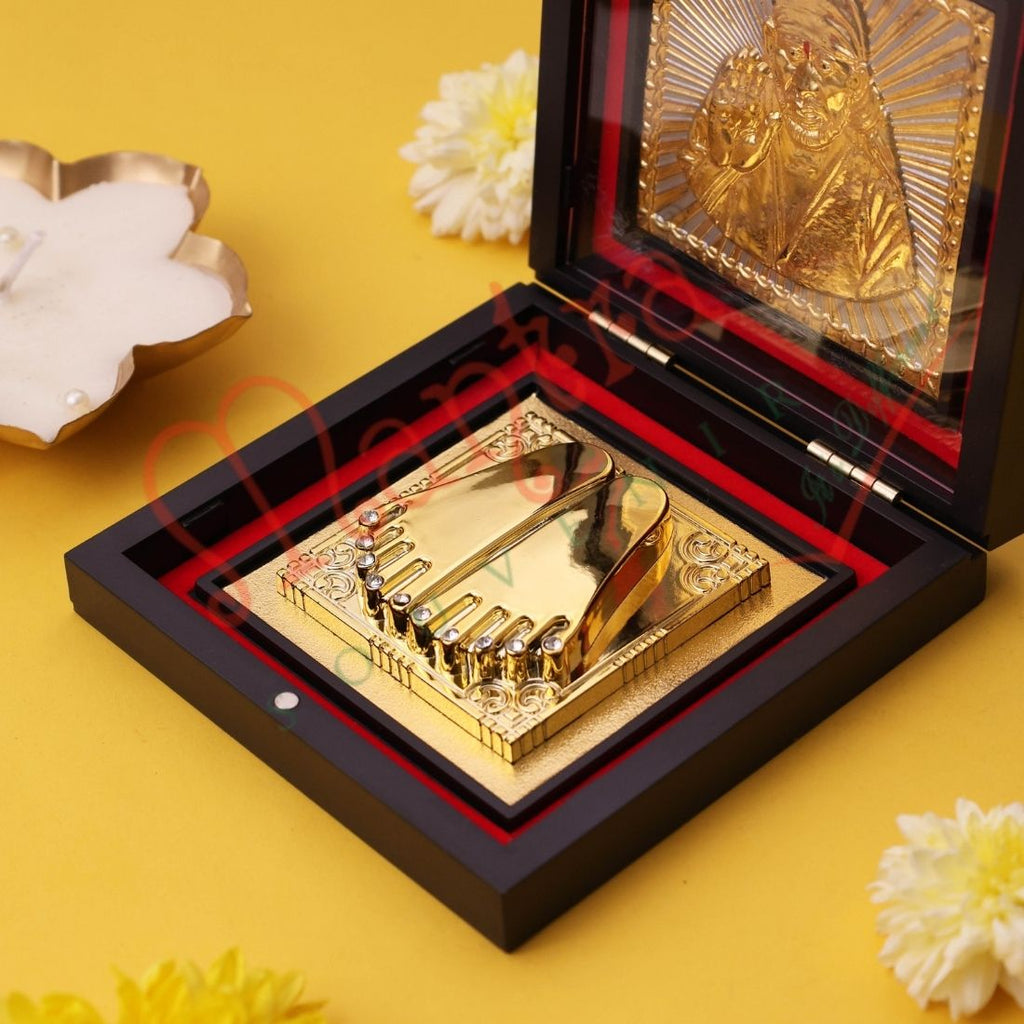 Yantram Divine Shirdi Sai Baba Charan Paduka Box – Sacred Desktop Altar & Spiritual Blessing Gift