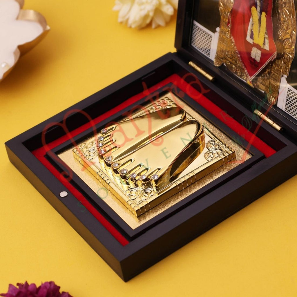 Yantram 3D Shirdi Sai Baba Charan Paduka Box – Saburi & Shraddha Gift Set in Premium Frame