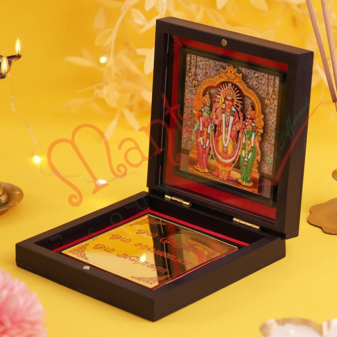 Yantram 3D Murugan Charan Paduka Box –  Wisdom & Victory Gift Set in Premium Frame
