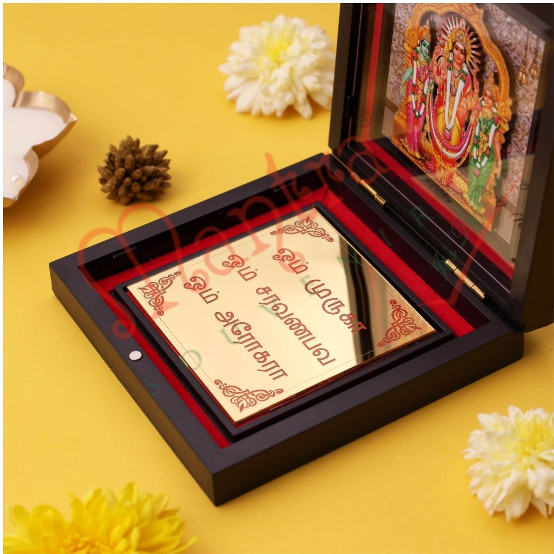 Yantram 3D Murugan Charan Paduka Box –  Wisdom & Victory Gift Set in Premium Frame