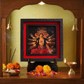 Classic 3D Durga Maa Deity Photo Frame with Stand for Home Temple | Maa Durga Sherawali Mata Religious Photo Frame | Spiritual Pooja Room Decor for Home Office Desk | Devotional Gift Item & Sacred Souvenir