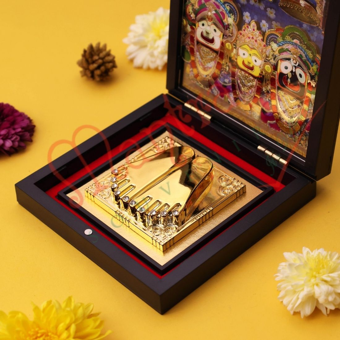 Yantram Divine 3D Jagannath Puri Charan Paduka – Sacred Rath Yatra Blessing Box for Protection & Abundance