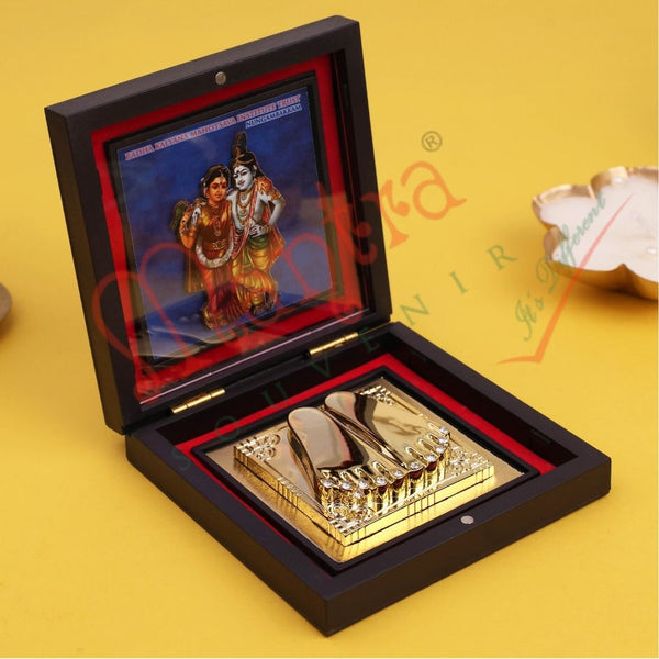 Yantram 3D Radha Krishna Charan Paduka – Eternal Love Devotional Box for Home & Soulful Gifting