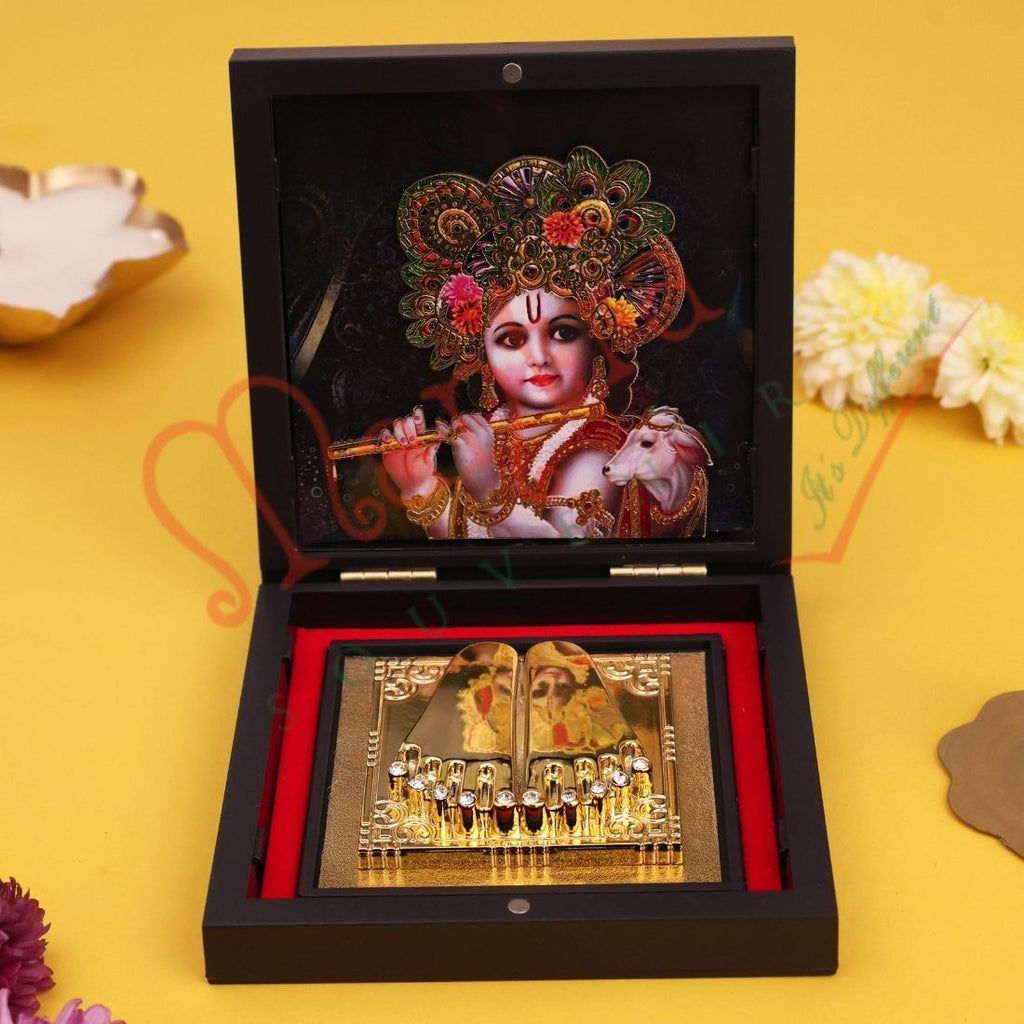 Yantam 3D Bal Gopal Charan Paduka Box – Little Krishna Gift Set for Joy, Protection & Prosperity