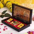 Premium Gold Plated Tirupati Balaji & Padmavati Charan Paduka Box – Durable ABS Polymer Spiritual Frame for Home Mandir, Office Desk & Auspicious Gifting
