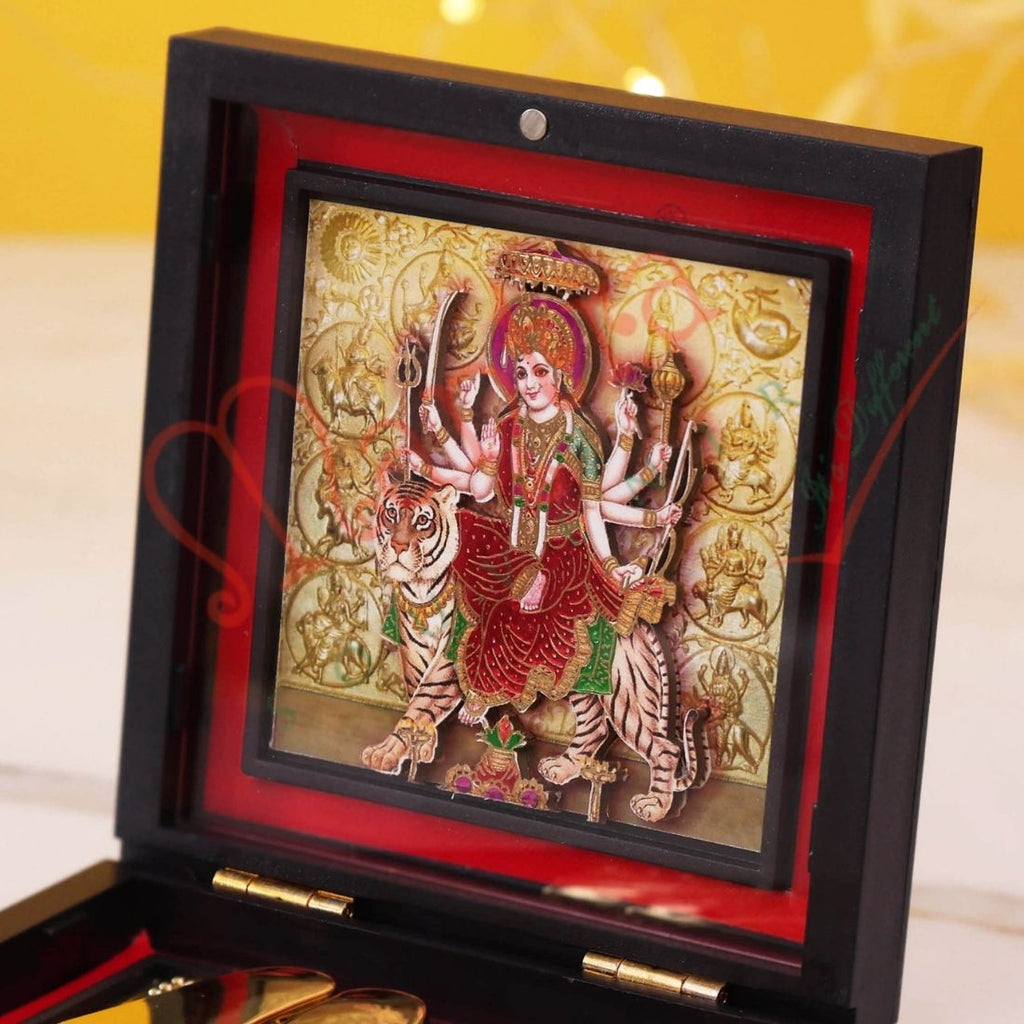 Maa Durga Charan Paduka with Premium  Box | Shakti Vastu & Spiritual Gift