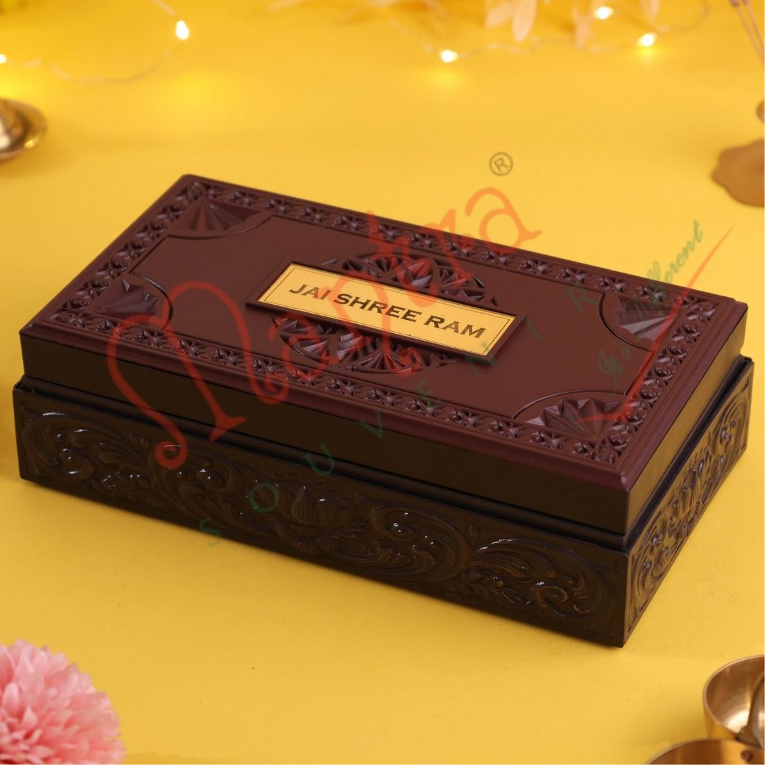 Divine 3D Ayodhya Ram Lalla Premium Corporate Gift Box – Charan Paduka & Shloka Edition