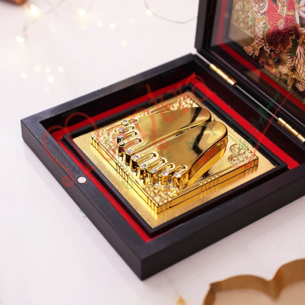Maa Durga Charan Paduka with Premium  Box | Shakti Vastu & Spiritual Gift
