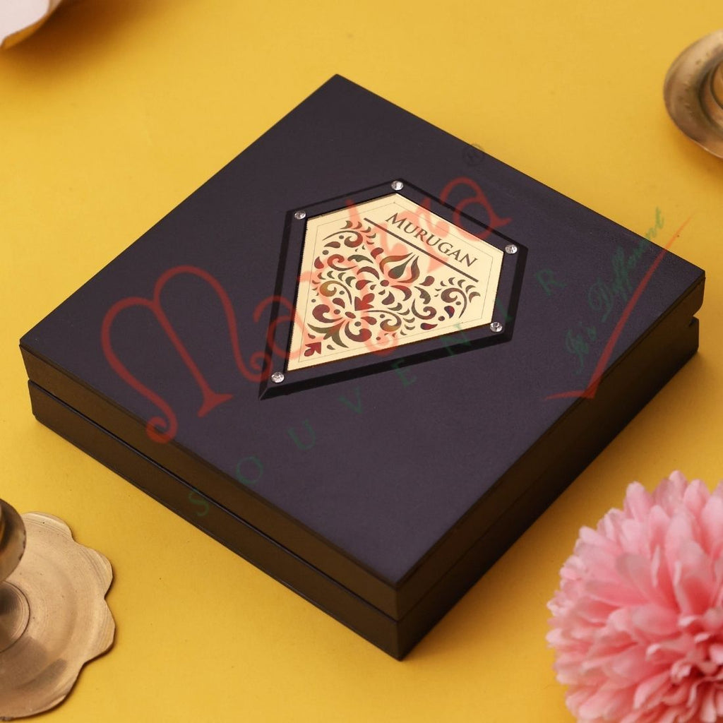 Yantram 3D Murugan Charan Paduka Box –  Wisdom & Victory Gift Set in Premium Frame