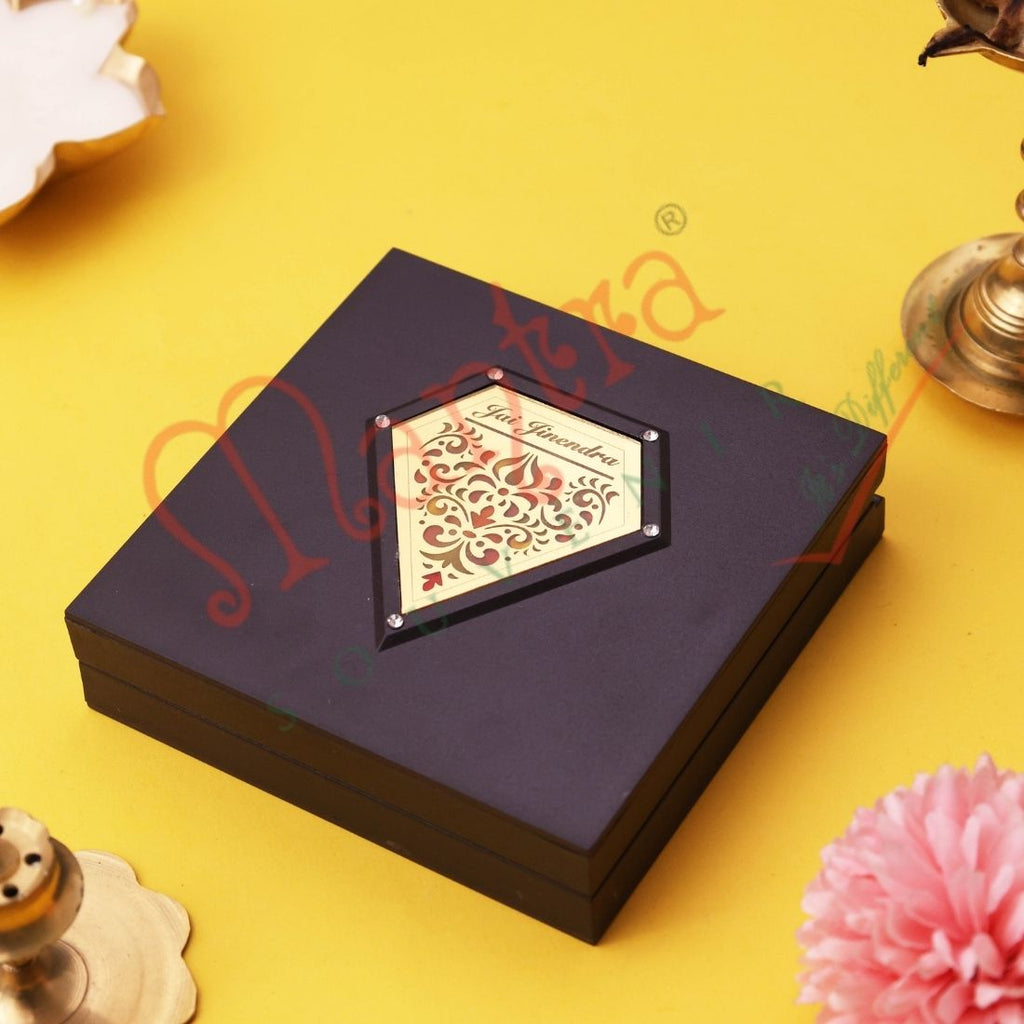 3D Shree Adinath Bhagwan Golden Charan Paduka – Premium ABS Polymer Jain Spiritual Gift Box for Home Mandir, Office Desk & Vastu
