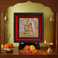Classic Gold Swami Samarth Deity Photo Frame with Stand | Divine Spiritual Tabletop Frame for Home Temple Mandir Decor | Religious God Idol Frame for Pooja Room Office Desk Living Room | Auspicious Hindu Devotional Gift