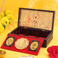 Tirupati Balaji Gold-Plated Charan Paduka Corporate Box – Premium Venkateswara Blessing & Prosperity Frame