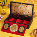 Divine 3D Siddhivinayak Ganesha Premium Corporate Gift Box – Gold-Plated Charan Paduka & Vighnaharta Mantra Edition