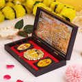 Deluxe Gold Plated Shatrunjay Mahatirth Palitana Charan Paduka Box & Ashtamangal – Premium ABS Polymer Jain Spiritual Gift for Home & Office
