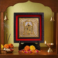 Classic Gold Balaji Deity Photo Frame with Stand | Lord Venkateswara Tirupati Balaji Religious Photo Frame for Home Temple Pooja Room Decor | Hindu God Devotional Frame for Office Desk Spiritual Gift