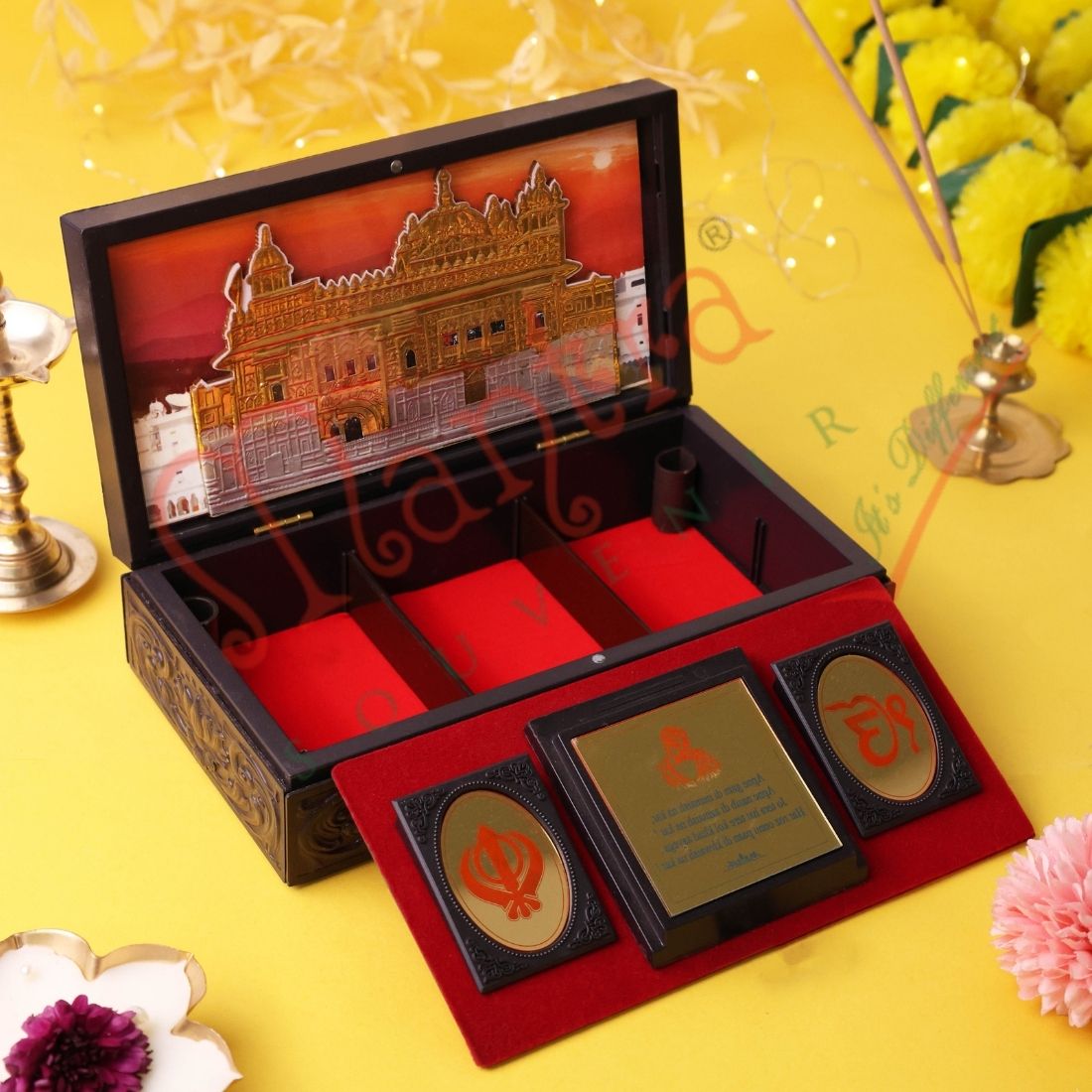 3D Golden Temple (Sri Harmandir Sahib) Premium Corporate Box – Relief & Spiritual Gurbani Keepsake