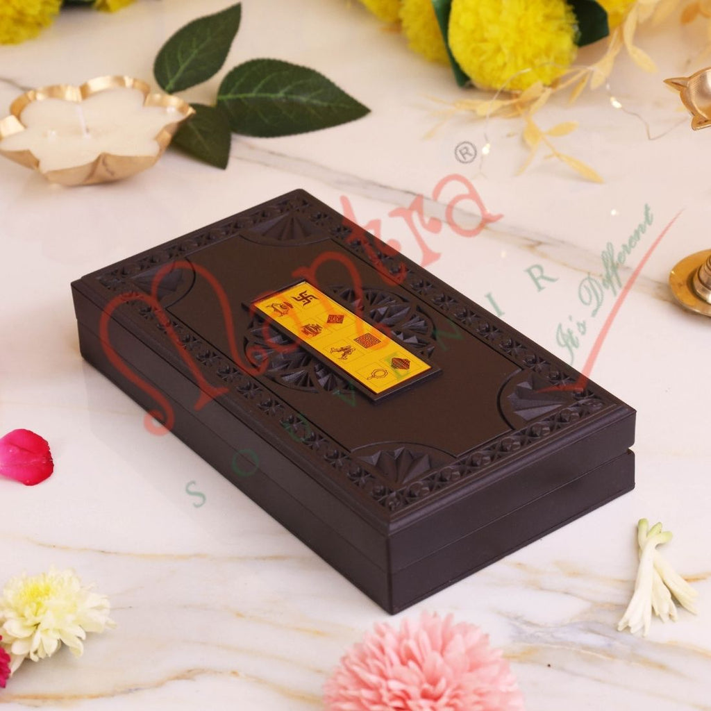 Deluxe Gold Plated 14 Swapna (Dreams) Frame Box – Premium ABS Polymer Jain Spiritual Gift for Home Mandir & Office Decor