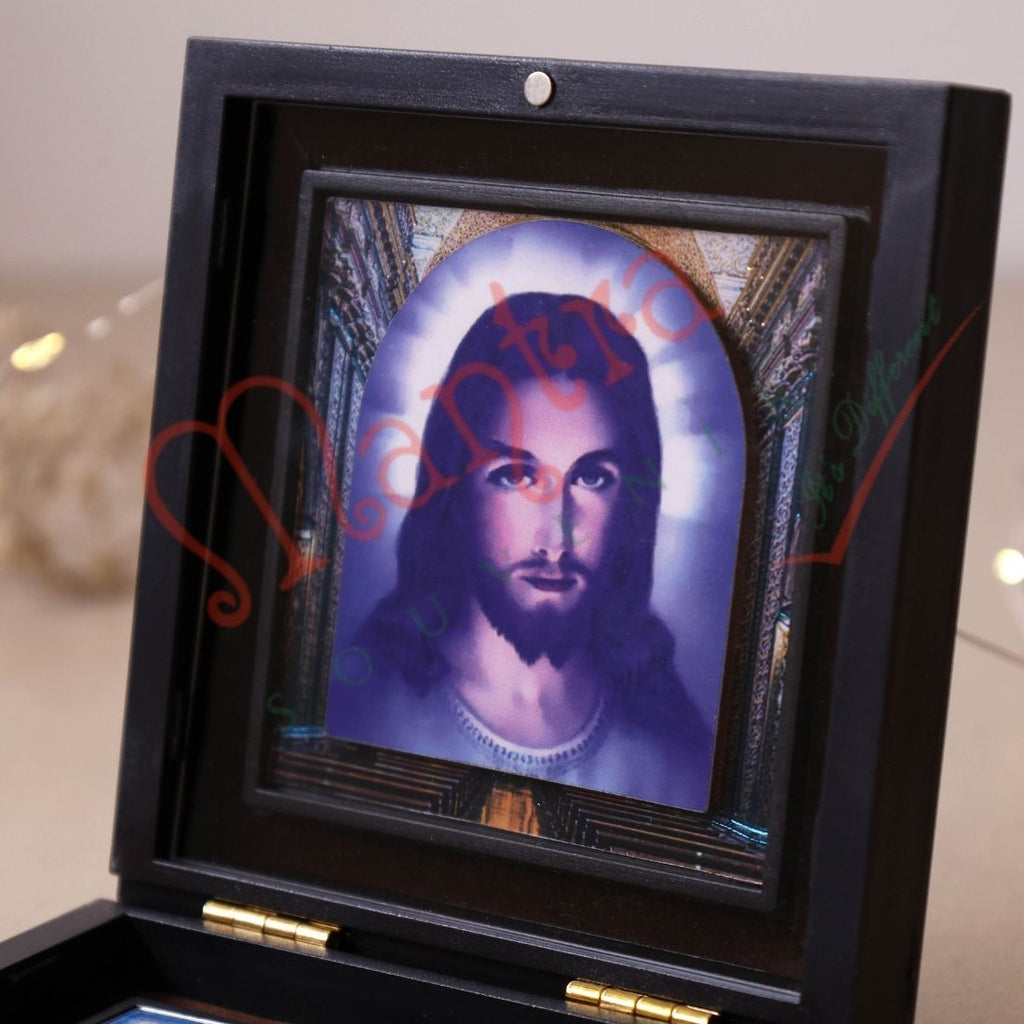 Yantram Divine 3D Jesus Christ Sacred Heart Frame Box – Premium Gold-Accented Cross & Spiritual Keepsake for Home & Office