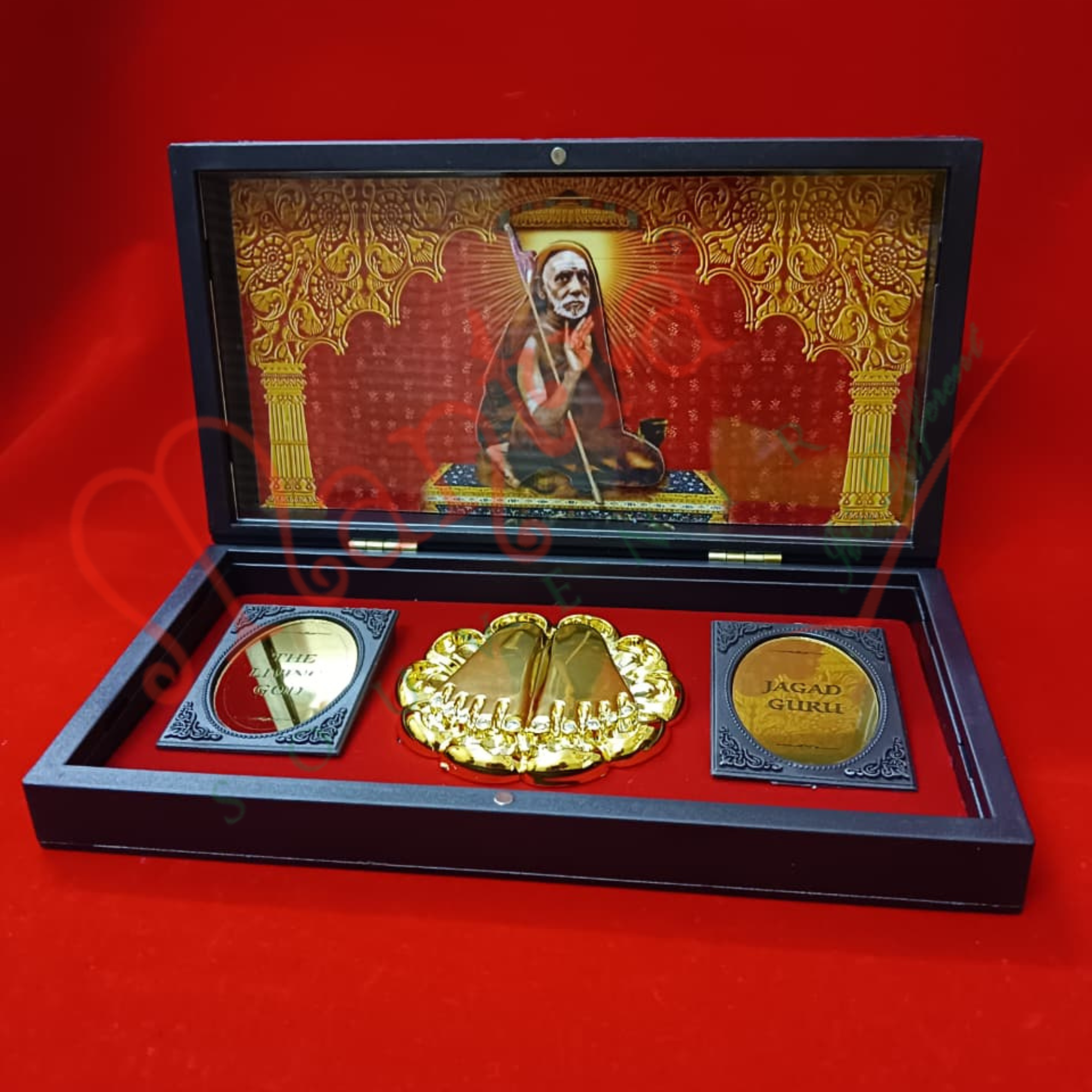 3D Adi Shankaracharya & Kanchi Mahaperiyava Charan Paduka Box  for Puja, Home Decor & Office Desk